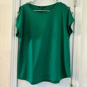 Pink Clover Button Sleeve Tee